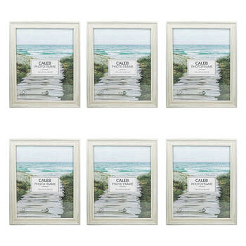 6PK Unigift Caleb Wooden/Glass Picture Photo Frame 20x25cm Grey/Cream