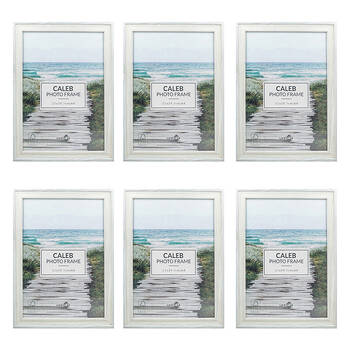 6PK Unigift Caleb Wooden/Glass Picture Photo Frame A4 21x29.7cm Grey/Cream