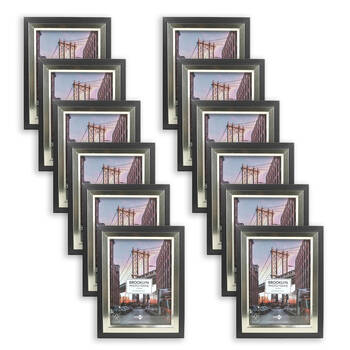 12PK Unigift Brooklyn Wooden/Glass Picture Photo Frame 15x20cm Black/Gold