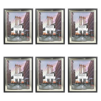 6PK Unigift Brooklyn Wooden/Glass Picture Photo Frame 20x25cm Black/Gold