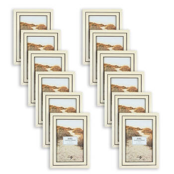 12PK Unigift Axel Glass Home Decor Picture Photo Frame 10x15cm Ivory/Black