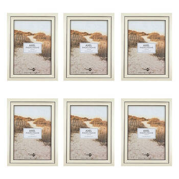 6PK Unigift Axel Glass Home Decor Picture Photo Frame 13x18cm Ivory/Black