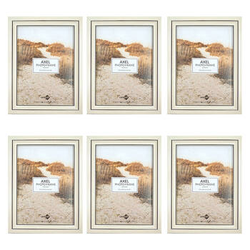6PK Unigift Axel Glass Home Decor Picture Photo Frame 15x20cm Ivory/Black