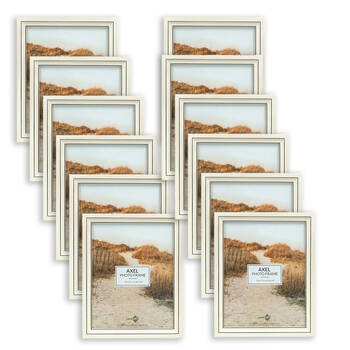 12PK Unigift Axel Glass Home Decor Picture Photo Frame 20x25cm Ivory/Black
