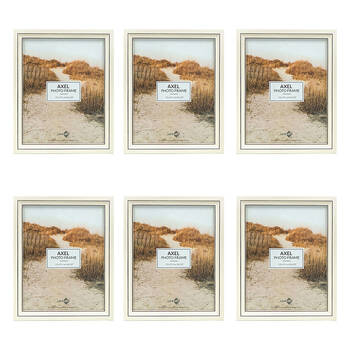 6PK Unigift Axel Glass Home Decor Picture Photo Frame 20x25cm Ivory/Black