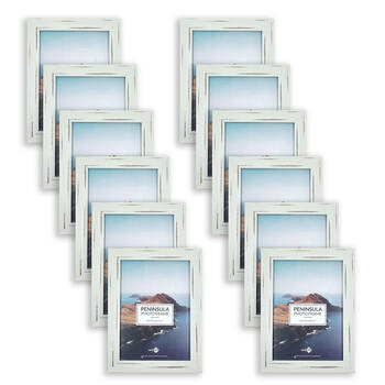 12PK Unigift Peninsula Glass Picture Photo Frame 13x18cm Distressed White