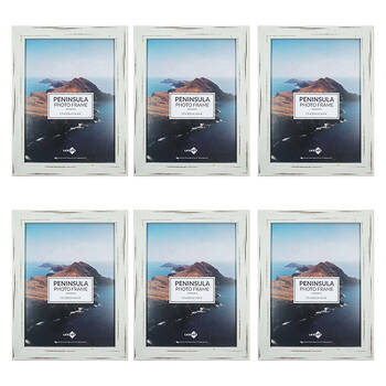 6PK Unigift Peninsula Glass Picture Photo Frame 15x20cm Distressed White