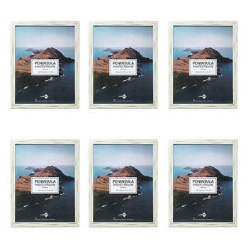 6PK Unigift Peninsula Glass Picture Photo Frame 28x36cm Distressed White