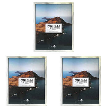 3PK Unigift Peninsula Glass Picture Photo Frame 40x50cm Distressed White
