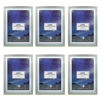 6PK Unigift Luna Gold Trim Border Glass Picture Photo Frame A4 21x29.7cm Green
