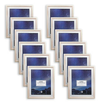 12PK Unigift Luna Cream Trim Border Glass Picture Photo Frame 20x25cm Pink