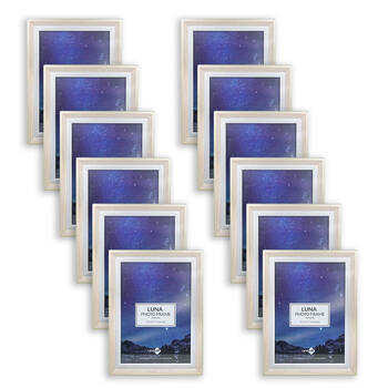 12PK Unigift Luna Cream Trim Border Glass Picture Photo Frame A4 21x29.7cm Pink