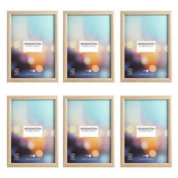 6PK Unigift Kensington Wooden/Glass Sleek Picture Photo Frame A4 Assorted