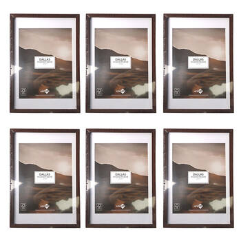 6PK Unigift Dallas Matboard Picture Photo Frame 10x15/7x12cm Assorted