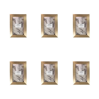 6PK Unigift Petra Wooden Picture Photo Frame 10x15cm Metallic Assorted