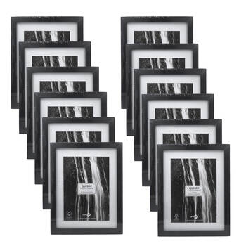 12x Unigift Quebec Matboard Wooden/Glass Photo Frame 20x25/15x20cm Assorted