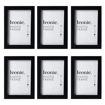 6PK Unigift A3 Iconic MDF Glass Photo Frame Photo Holder - Black