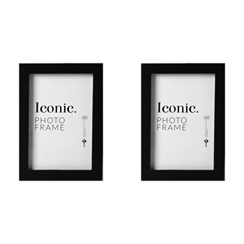 2PK Unigift A1 Iconic MDF Acrylic Photo Frame Picture Holder - Black