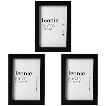 3PK Unigift A1 Iconic MDF Acrylic Photo Frame Picture Holder - Black