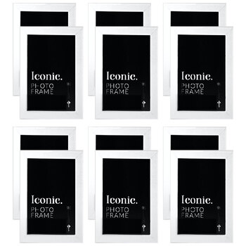12PK Unigift 15x20cm Iconic MDF Glass Photo Frame - White
