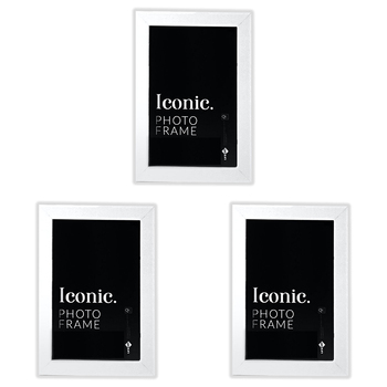 3PK Unigift A2 Iconic MDF Acrylic Photo Frame Picture Holder - White