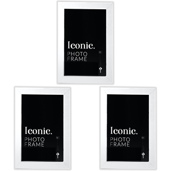 3PK Unigift A1 Iconic MDF Acrylic Photo Frame Picture Holder - White