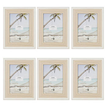 6PK Unigift Cassia Glass Home Decor Picture Photo Frame 13x18cm Natural Beige