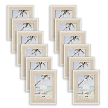 12PK Unigift Cassia Glass Home Decor Picture Photo Frame 15x20cm Natural Beige