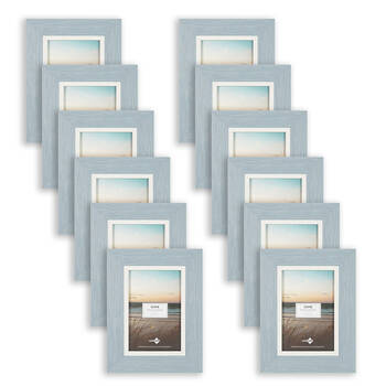12PK Unigift Dune Glass Home Decor Picture Photo Frame 10x15cm Blue & White
