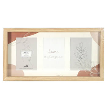 8PK Unigift Belle Collage 3-Openings 4x6in Photo Frame - Natural