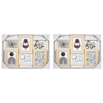 2PK Unigift Botanical Collage 6-Openings Photo Frame Home Decor