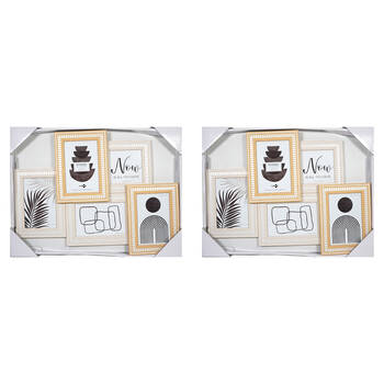 2PK Unigift Botanical Collage 5-Openings Photo Frame Home Decor