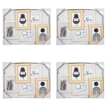 4PK Unigift Botanical Collage 5-Openings Photo Frame Home Decor