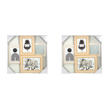 2PK Unigift Botanical Collage 4-Openings Photo Frame Home Decor