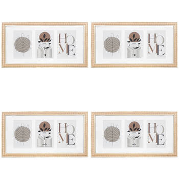 4PK Unigift Louise Collage 3-Opening Photo Frame 20x40cm - Brown
