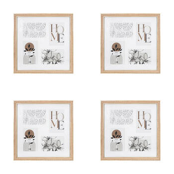 4PK Unigift Louise Collage 4-Opening Photo Frame Square 33cm - Brown