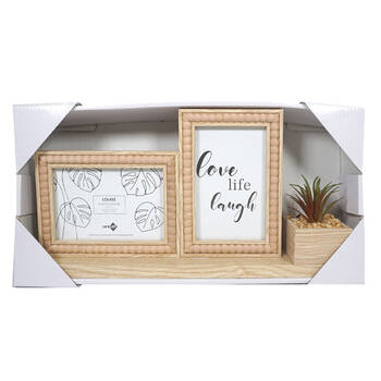 Unigift Louise Tabletop Photo Frame 2-Openings 42x19cm - Brown