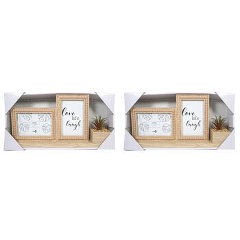 2PK Unigift Louise Tabletop Photo Frame 2-Openings 42x19cm - Brown