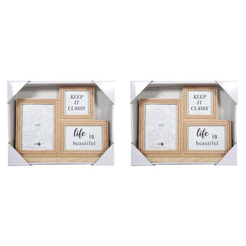 2PK Unigift Louise Tabletop Photo Frame 3-Openings 36x27cm - Brown