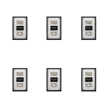 6PK Unigift Soho 3-Open Collage Picture Frame 10x15cm Black