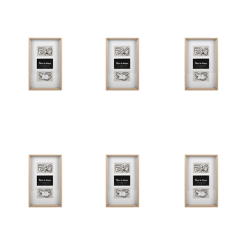 6PK Unigift Soho 3-Open Collage Picture Frame 10x15cm Natural