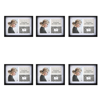 6PK Unigift Soho 2 Sizes 3-Open Collage Picture Frame Black