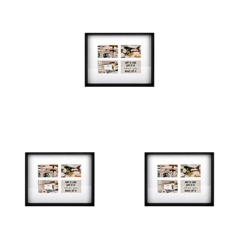 3PK Unigift Soho 4-Open Collage Picture Frame 10x15cm Black