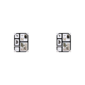 2PK Unigift Mode 8-Openings Collage Picture Frame Black