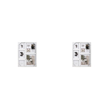2PK Unigift Mode 8-Openings Collage Picture Frame White
