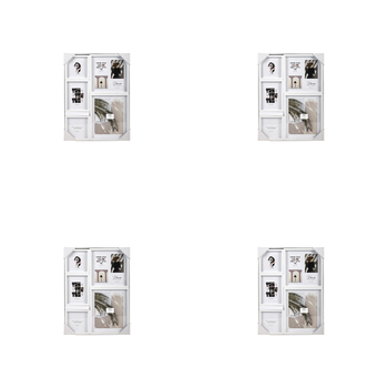 4PK Unigift Mode 8-Openings Collage Picture Frame White