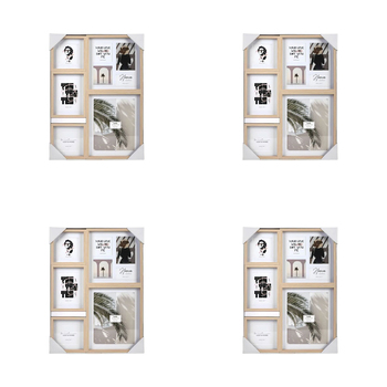 4PK Unigift Mode 8-Openings Collage Picture Frame Natural