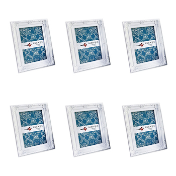 6PK Unigift 10x15cm Baroque Photo Frame Picture Holder - White