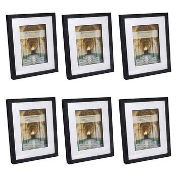 6PK Unigift 3D Wooden/Glass Hanging Picture Photo Frame 20x25/13x18cm Black