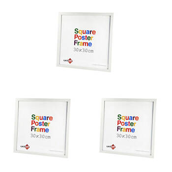 3PK Unigift Square Poster Wooden/Glass Picture Photo Frame 30x30cm White